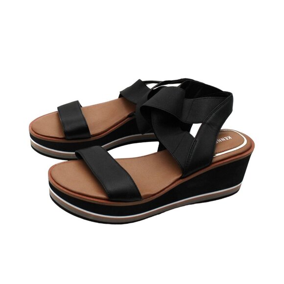 KENNETH COLE NEW YORK Womens Leather Open Toe Wedge Sandals - Picture 4 of 7